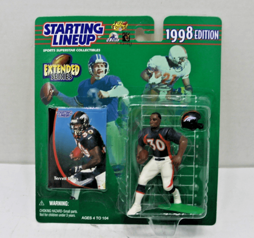 1998 Starting Lineup NFL Football Terrell Davis Denver Broncos Figure + Card - Image 1