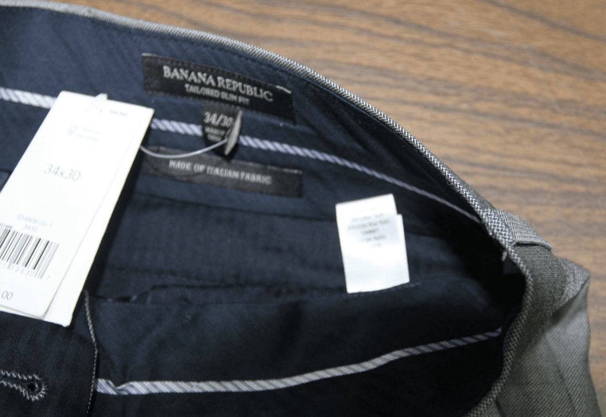 Banana Republic Classic Fit Pants Gray Sz 34x30 Flat Front Mens 100% Wool NWT - Thumbnail 6