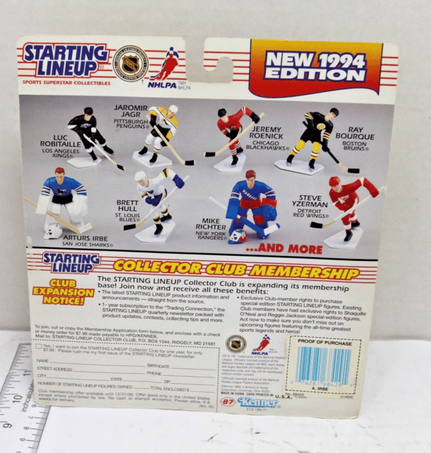 1994 ROOKIE STARTING LINEUP - SLU - NHL - ARTURS IRBE - SAN JOSE SHARKS Box 104 - Thumbnail 2