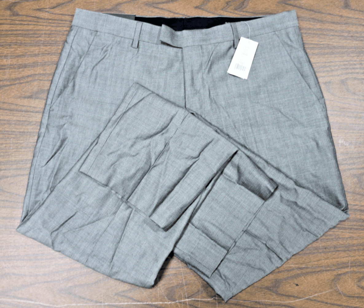 Banana Republic Classic Fit Pants Gray Sz 34x30 Flat Front Mens 100% Wool NWT - Thumbnail 2