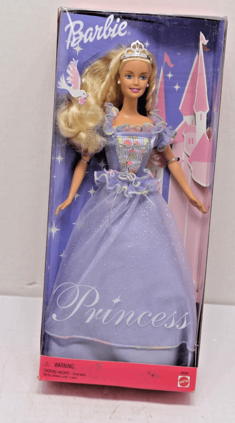 Mattel 2000 Princess BARBIE Blonde Lavender Purple Dress And Crown + Hair Style - Image 1