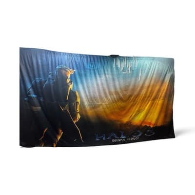 Halo 3 Believe 09.25.07 Promotional Banner Rare Huge 8’ X 14.5’ Sign - Thumbnail 3