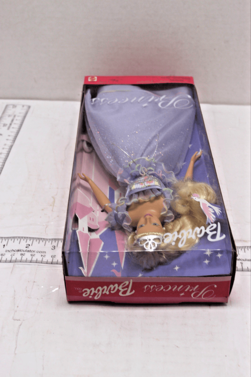 Mattel 2000 Princess BARBIE Blonde Lavender Purple Dress And Crown + Hair Style - Thumbnail 3