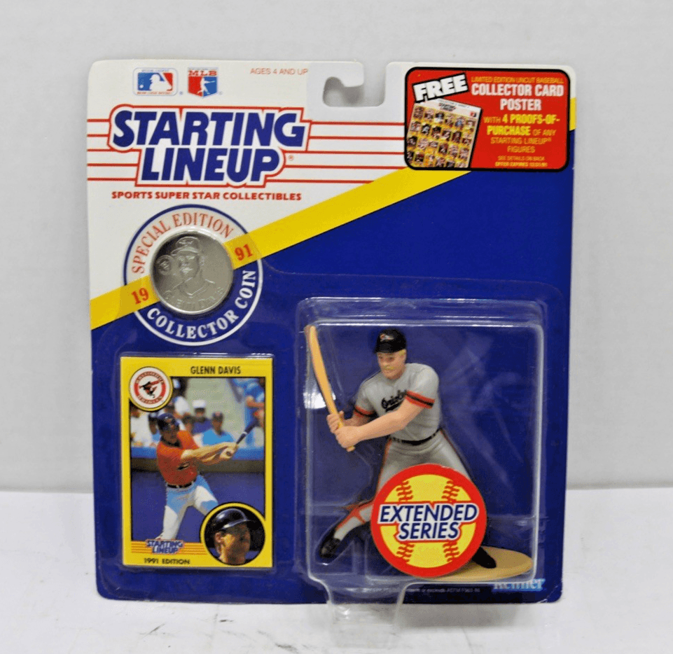 1991 - MLB Starting Lineup GLENN DAVIS Figure, Baltimore Orioles -Vintage NOS - Image 1