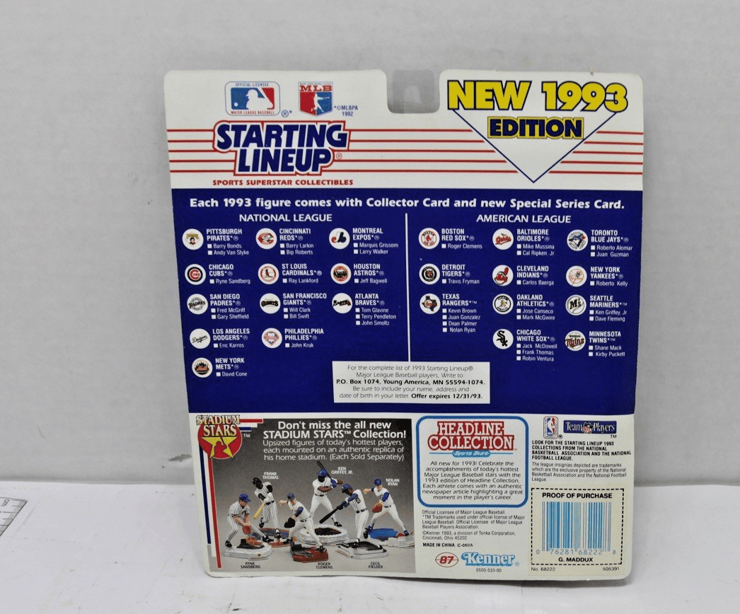 1993 Kenner Greg Maddux Starting Lineup - Thumbnail 2