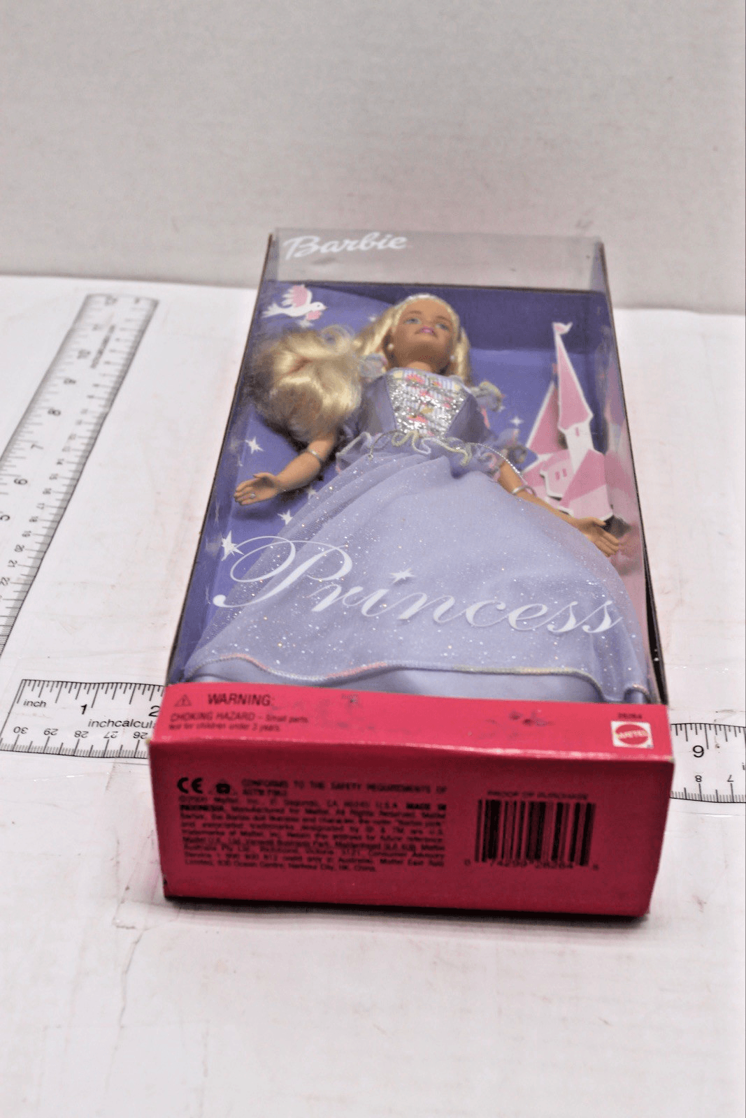 Mattel 2000 Princess BARBIE Blonde Lavender Purple Dress And Crown + Hair Style - Thumbnail 4