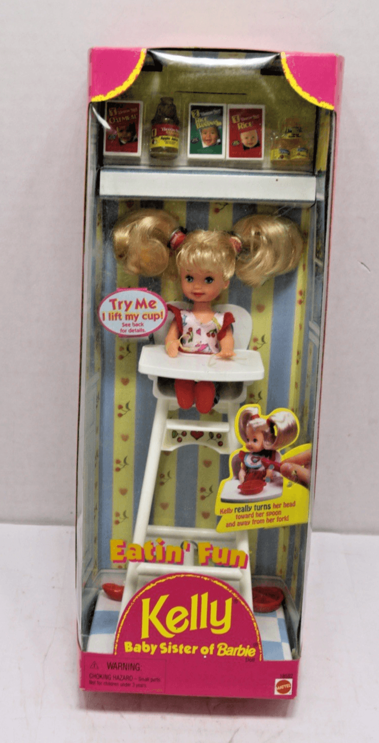 1997 Mattel Eatin' Fun Kelly - Baby Sister of Barbie #18582 NRFB - Image 1