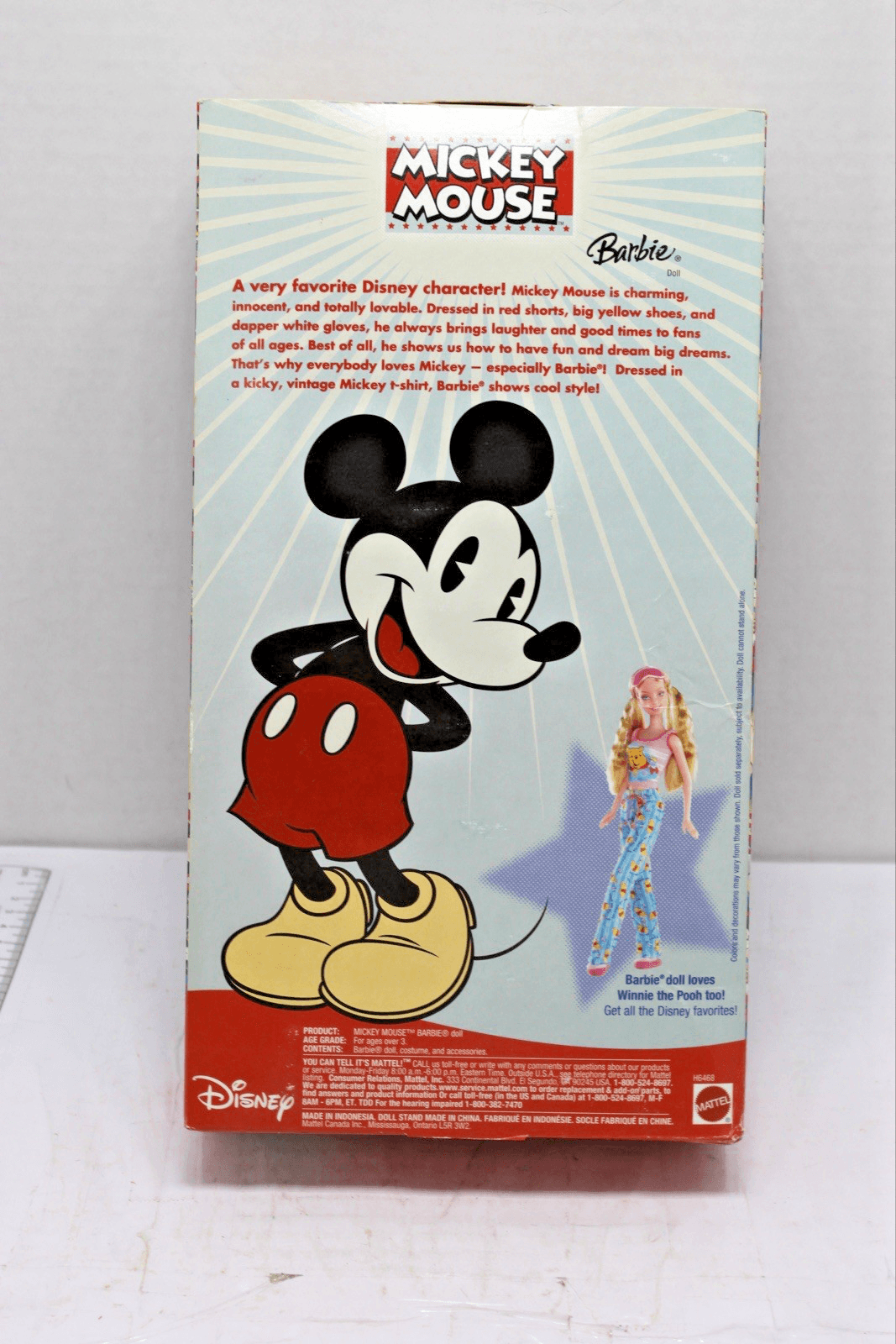 Barbie Loves Mickey Mouse Barbie Doll 2004 Mattel H6468 - Thumbnail 2