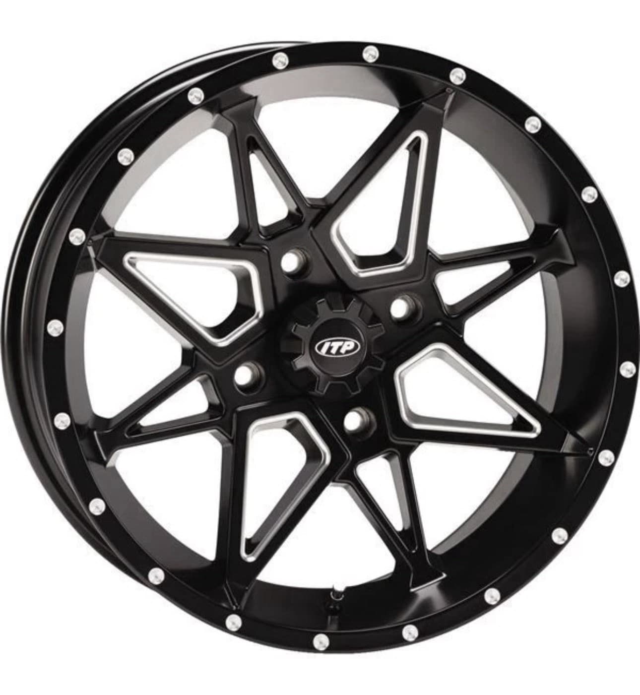 1-ITP TORNADO Matte Black ATV Wheel Front/Rear 17x7 4/115 (5+2) for Acrtic Cat - Image 1