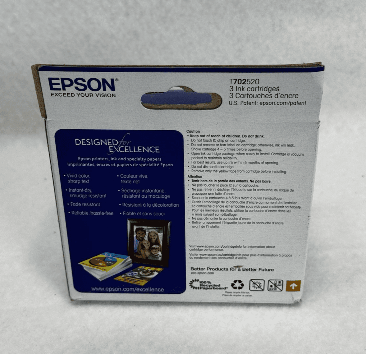 Genuine Epson 702 Black, Cyan, Magenta, Yellow Ink Cartridges Combo Pack 2/2026 - Thumbnail 2