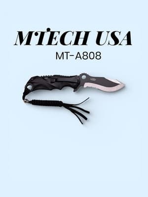 MTECH USA MT-A808 Series Assisted Opening Folding Knife, Two-Tone Half-Serrated - Image 1