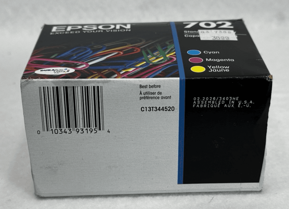 Genuine Epson 702 Black, Cyan, Magenta, Yellow Ink Cartridges Combo Pack 2/2026 - Thumbnail 4