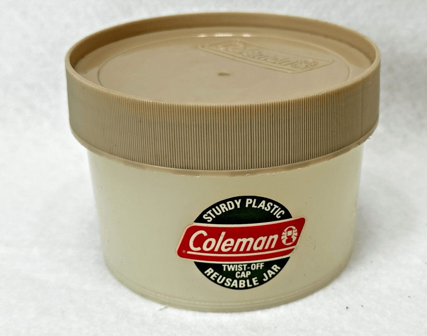 Vintage Coleman 16oz Sturdy Plastic Reusable Jar Container Camping Hiking Rare - Image 1