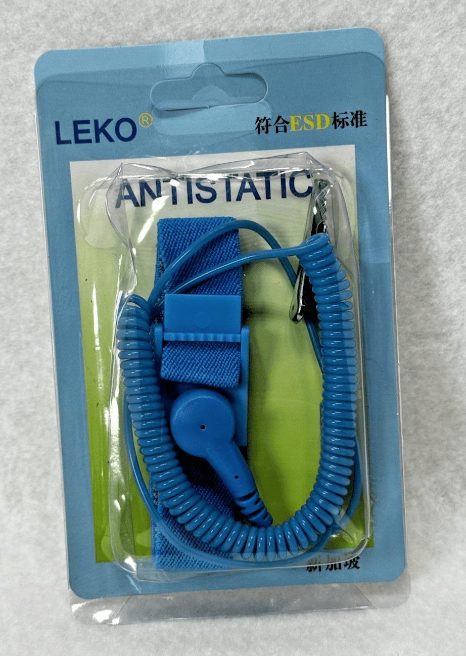 Anti Static Wired Wrist Strap For Safety With Electronics Alligator Clip Elastic - Image 1