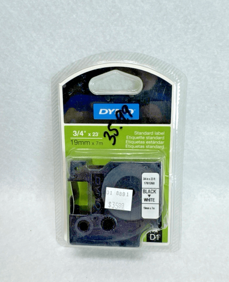 Genuine DYMO D1 Black-On-White Tape, 3/4 x 23 19mm 1761260 - Thumbnail 3
