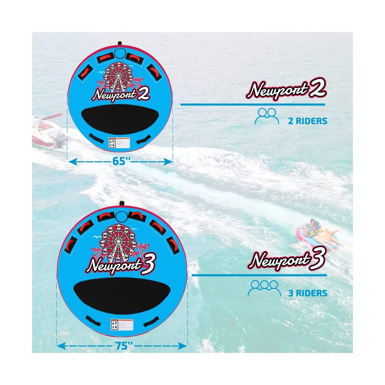 Swonder Towable Tubes for Boating, 65’’ & 75’’ Boat Tubes and Towables OpenBox - Thumbnail 2