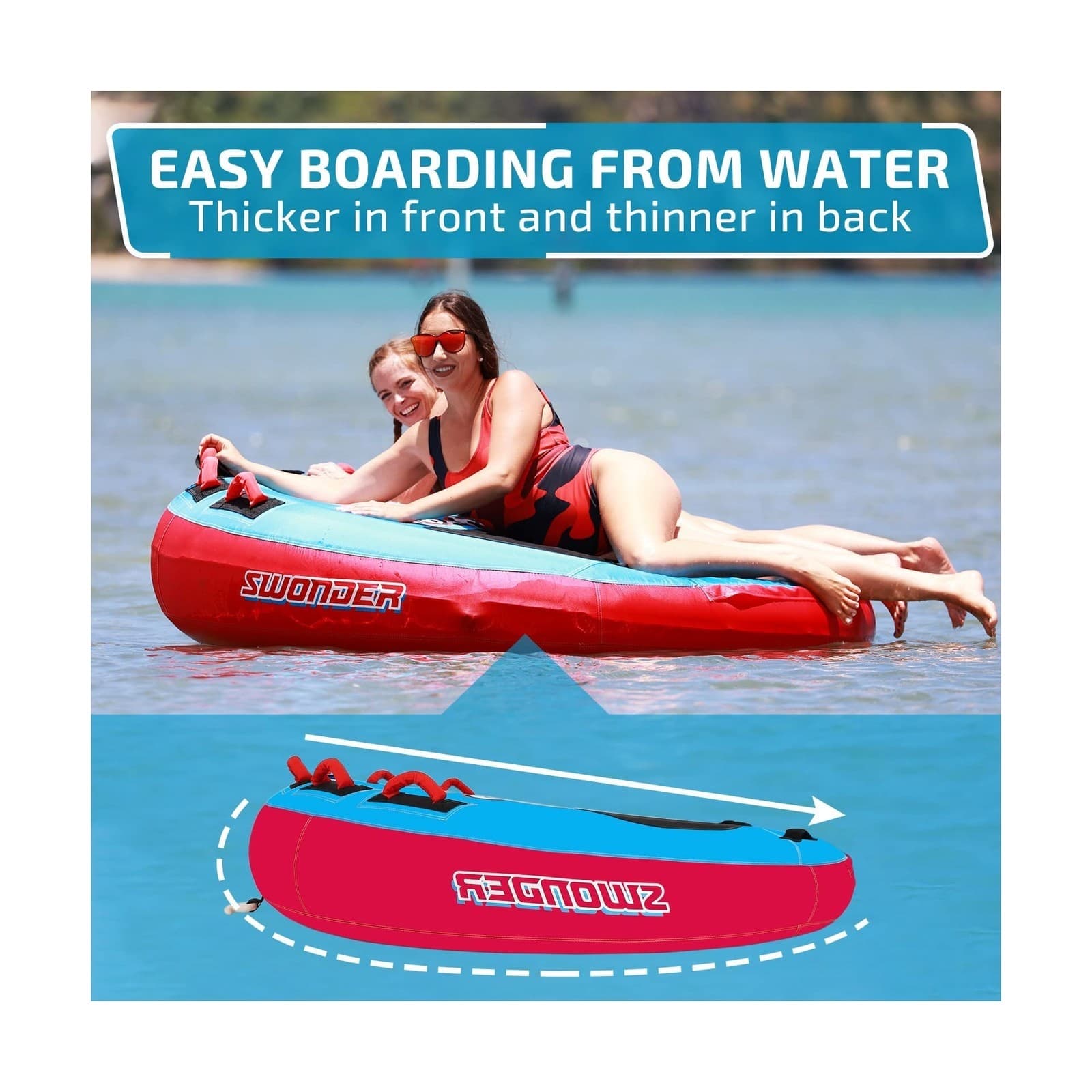 Swonder Towable Tubes for Boating, 65’’ & 75’’ Boat Tubes and Towables OpenBox - Thumbnail 4