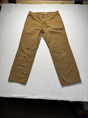 Men's Tan Carhart Relaxed Fit Workwear Pants Size 34x32 Skater Activewear Stain - Thumbnail 13