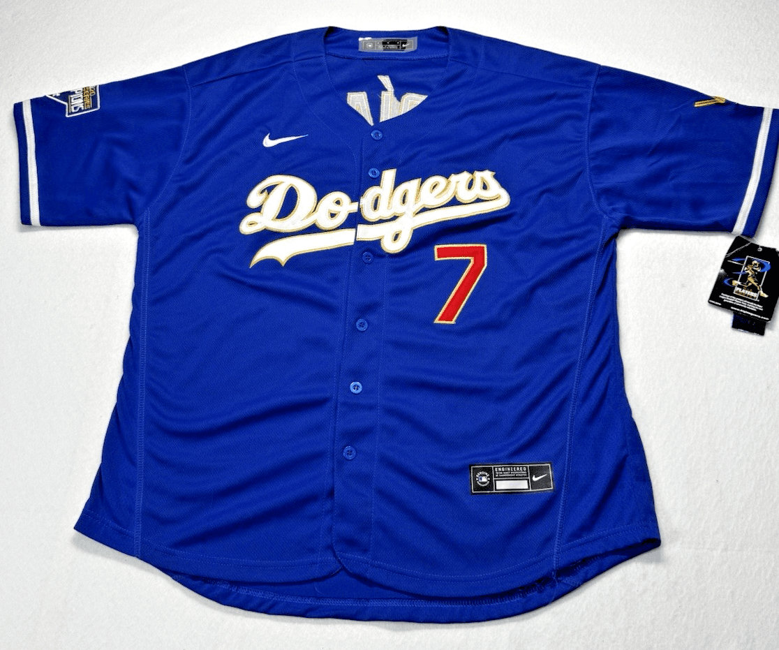 Los Angeles Dodgers Nike Jersey Urias Men's Size Medium World Series Gold New - Image 1