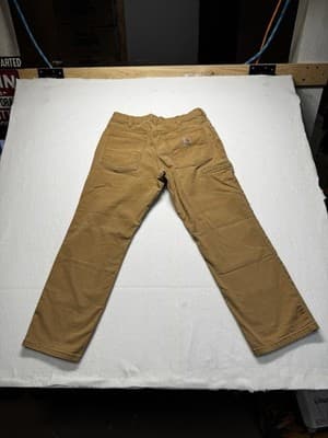 Men's Tan Carhart Relaxed Fit Workwear Pants Size 34x32 Skater Activewear Stain - Thumbnail 6