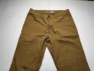 Men's Tan Carhart Relaxed Fit Workwear Pants Size 34x32 Skater Activewear Stain - Thumbnail 8