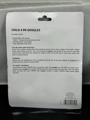 Child 4 pack Adjustable Goggles for ages 4+ New, Violet, Blue, Green, Purple - Thumbnail 2