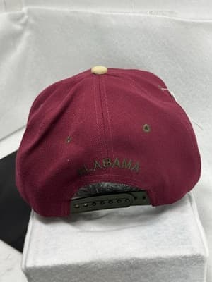 Alabama “ALABAMA” Camo & Burgundy Snap-Back Hat – UNISEX College Team Cap - Thumbnail 2
