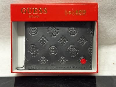 Guess leather Wallet RFID Mens Black New - Thumbnail 3