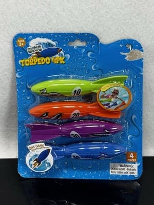 Swim Ways Toypedo Bandits Pool Diving Toys Pack of 4 Glides up to 20 ft Ages 5+ - Image 1