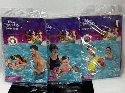 Disney Princess Swim Bundle Armbands-Beachball-Swim Tube. Fun In The Sun 3+ - Image 1