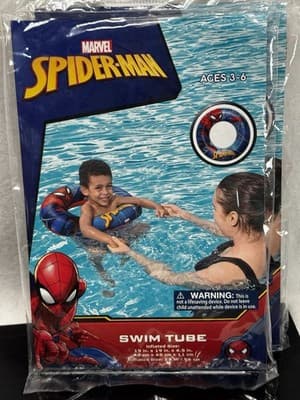 3PC Bestway Marvel Spiderman Junior Raft Ages 3+ NEW 2 Tubes Goggles - Thumbnail 3