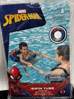 3PC Bestway Marvel Spiderman Junior Raft Ages 3+ NEW 2 Tubes Goggles - Thumbnail 2