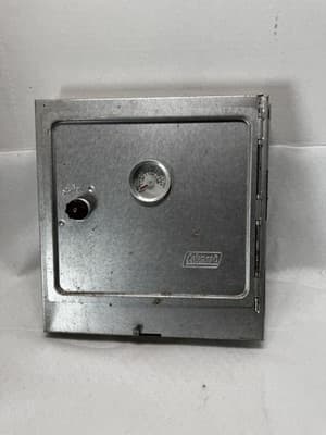 Vintage Coleman Folding Fold Away Camp Baking Oven Stove Used - Thumbnail 9