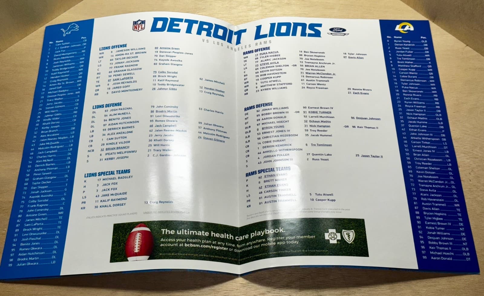 2024 Detroit LIONS NFC Wild Card Roster Card - Thumbnail 8