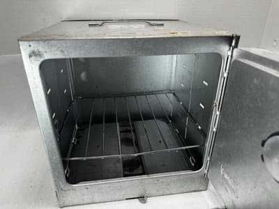 Vintage Coleman Folding Fold Away Camp Baking Oven Stove Used - Thumbnail 3