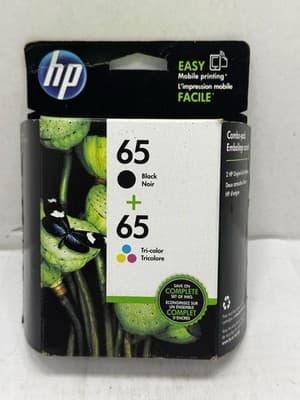 HP 65 Combo Ink Cartridges 65 Black Color New Genuine - Image 1