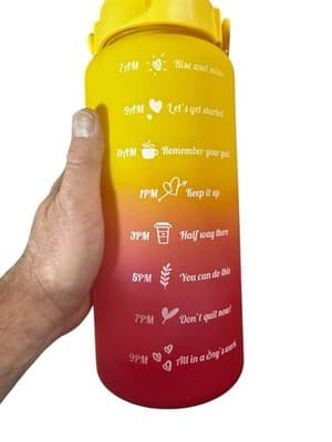 68oz Motivational Water Bottle With Straw Large Portable Travel Bottle - Thumbnail 3