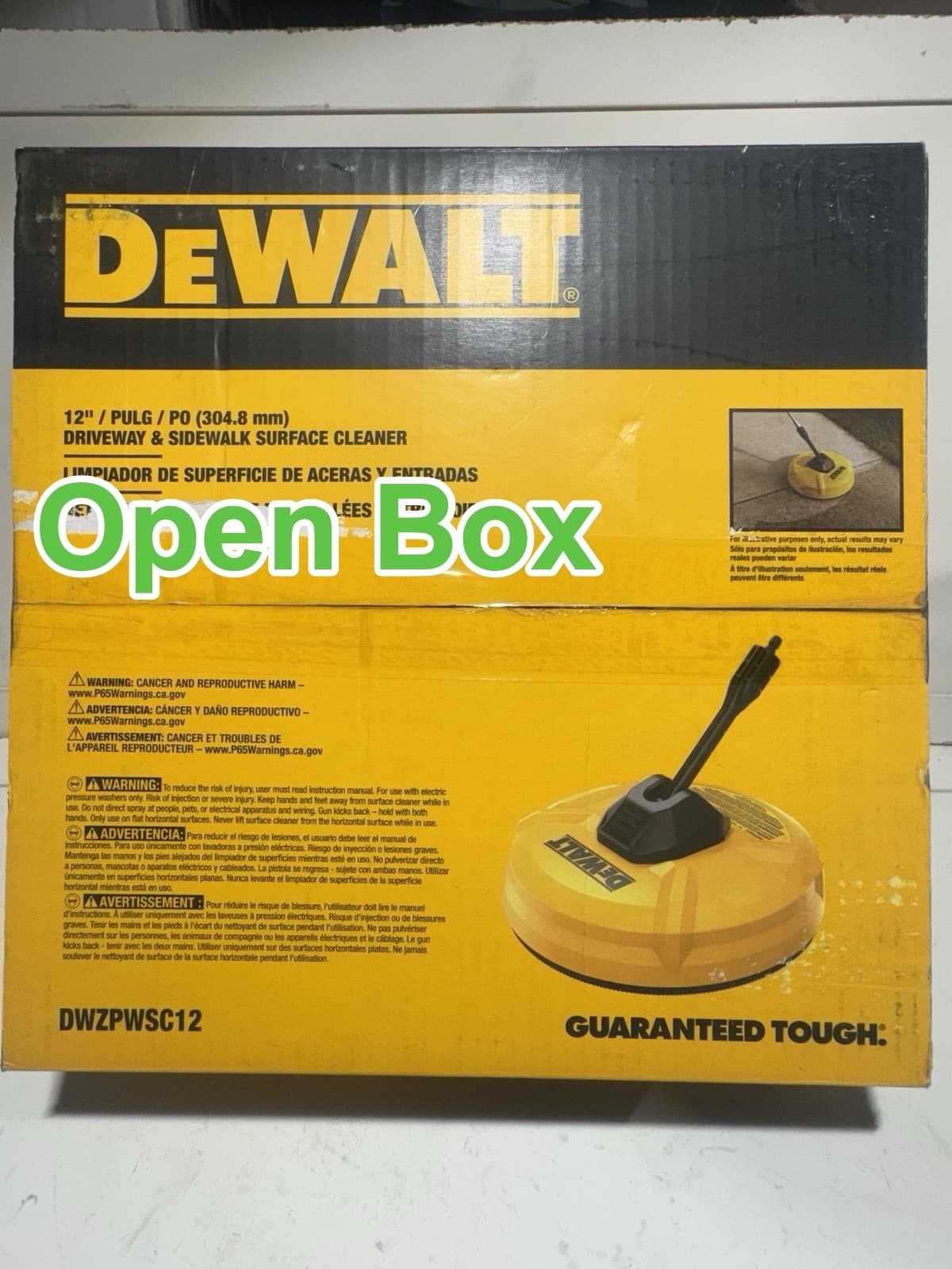 DEWALT 12 in. Rotating Surface Cleaner Pressure Washer 3000 PSI MAX OPEN BOX - Image 1