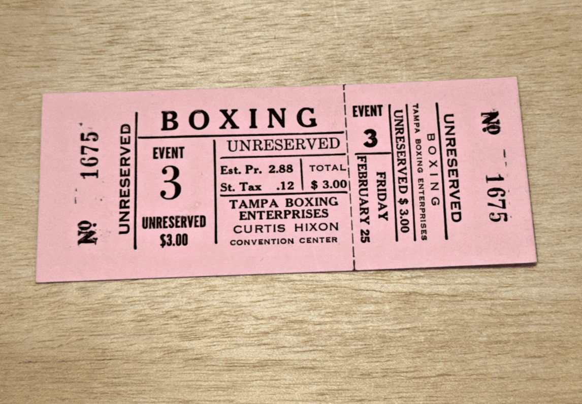 2 Ticket Stubs BOXING TICKET STUBS Muhammad Ali Curtis Hixon Buster Mathis - Thumbnail 4