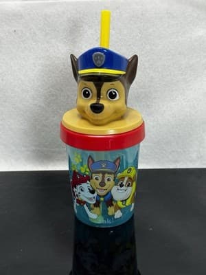 Paw Patrol Chase & Friends SIPPER Cup 13 OUNCES W Lid and Straw Zak Designs NEW - Image 1