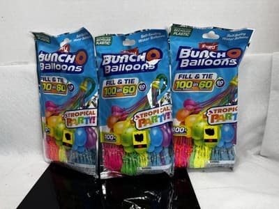 3 Pk 100 Ct Water Bunch O Balloons with Fast Fill Adapter 60 Seconds 300 Total - Image 1