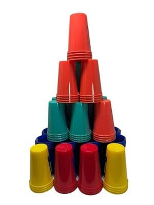 Full case (24) 4pk 17oz Plastic Cups Colorful Party Kids BBQ Reuseable 96 Total - Thumbnail 2