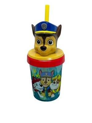 Zak! Kids Tumbler 13oz With Lid & Straw Paw Patrol Chase 3D Cartooon Kid Cup New - Image 1