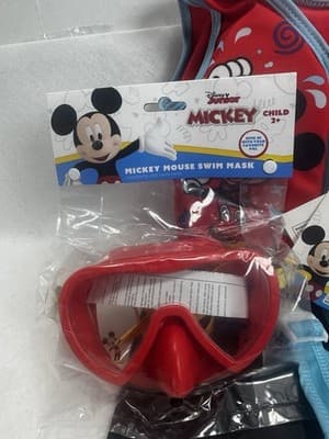 3 Pc NEW Disney Junior Mickey Mouse, Swim Vest, Life Jacket Small & Goggles - Thumbnail 8