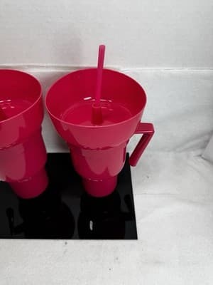 2 Pack Snack and Drink Cup Combo with Snack Bowl on Top Drink Cup New - Thumbnail 2