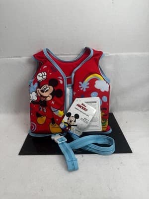 3 Pc NEW Disney Junior Mickey Mouse, Swim Vest, Life Jacket Small & Goggles - Thumbnail 2