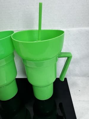 2 Pack Snack and Drink Cup Combo with Snack Bowl on Top Drink Cup New - Thumbnail 3
