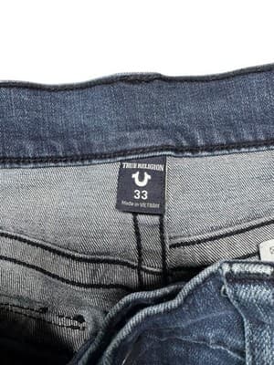 True Religion Men's Geno SN Relaxed Slim Denim Jeans 33x32 Blue Medium Wash NWT - Thumbnail 6
