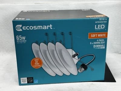 EcoSmart Daylight 65W LED 4 Inch Retrofit Downlight Recessed 4 Pack New - Image 1