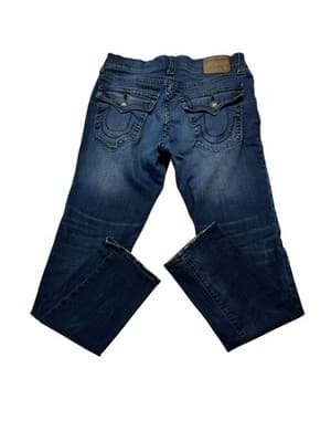 True Religion Men's Geno SN Relaxed Slim Denim Jeans 33x32 Blue Medium Wash NWT - Thumbnail 2